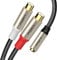 VIOY 3.5mm Female to Dual RCA Female Stereo Y Splitter Audio Cable, Silver Plating Copper Conductor Balanced Audio Adapter，30cm