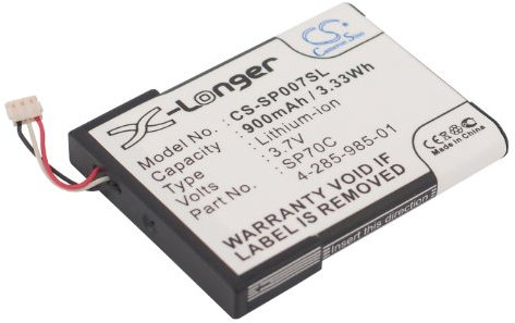 TollCor 900mAh/3.7V Batterie de remplacement pour Sony PSP E1000, PSP E1002, PSP E1004, PSP E1008, casque sans fil 7.1, P/N : 4-285-985-01, SP70C