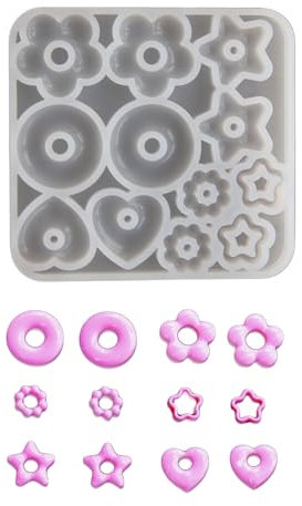 Bijoux En Résine Moule Silicone Coeur Star Fleur Bijoux Fabrication D'outils Moules D'oreille Adaptées À Fabrication Boucles D'oreille Pendentifs