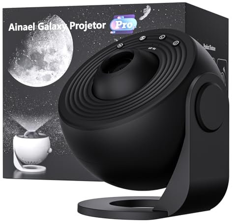 Ainael Sternenhimmel Projektor, Galaxy Star Planetarium Weltraum Sternenprojektor Nachtlicht mit 3 HD Glasscheiben, Galaxy Projektor Pro für Kind Erwachsene Schlafzimmer Weihnacht Geschenk