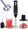 Lustlocke Mixer Immersione 4-In-1, 500 W Frullatore Tritatutto Multifunzione, 2 Velocità, con Frusta e Tritatutto da 500 ml e Misurino da 700 ml per Frullati, Zuppe, Salse, Yogurt, Alimenti Bambini