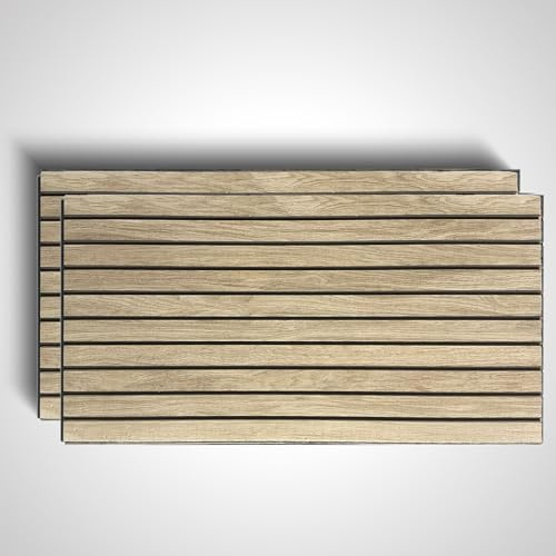 Deconil EPS Wandpaneel Lamellenoptik – 50x100 cm – Modern, Leicht, Wärme- & Schalldämmend, DIY Montage – Innen Wandverkleidung für Wohnzimmer, Schlafzimmer & Büro (LMB-2, 2 Stück)