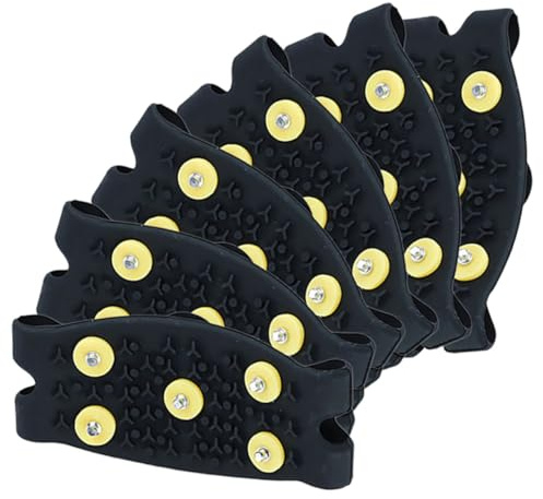 FRCOLOR Schuh Gripper Spikes 3 Paar Tpe Schwarz Eisgriffe für Schuhe | Schneegriff für Schuhe, Schuhe mit Traktion, Schuhkrallen für Wintertouren