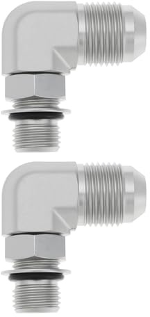 LT Easiyl Raccords de Tuyaux Hydrauliques 6801-08-06 Coude à 90 Degrés 2 Pièces 1/2 JIC Mâle X 3/8 ORB Mâle pour La Fabrication Automobile