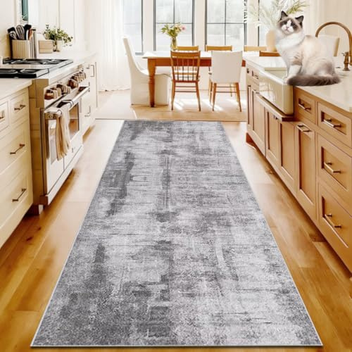 TFEHXYZU Läufer Teppich Flur 120 x 300 cm Küchenläufer rutschfeste Teppichläufer Flur Waschbar Küchenmatte Flurteppich Küchenteppich Fußmatte Groß Schmutzfangmatte Innen Teppich Läufer für Küche