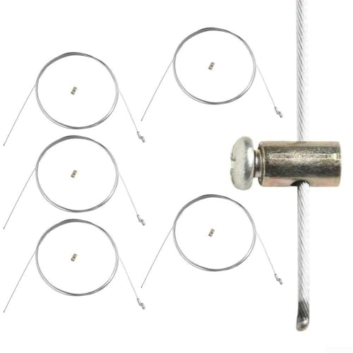 Lot de 5 serre-câbles de réparation pour tondeuses à gazon et équipement de jardin motorisé, avec câble en acier et capuchon en Z