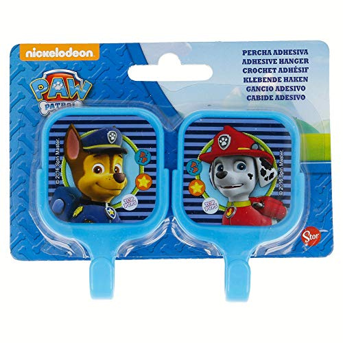 Paw Patrol ST-15019 Set of 2 Square Adhesive Hangers, Multicoloured (Stor ST-15019)