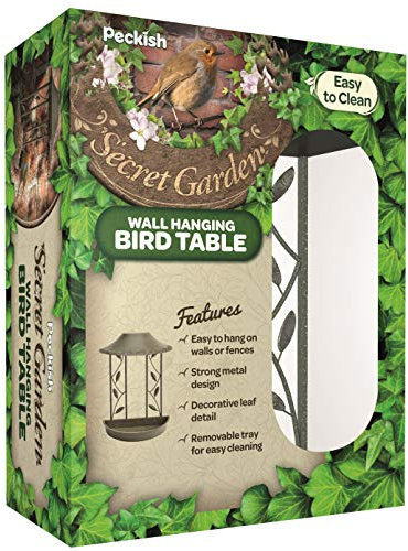 Peckish 60052107 Secret Garden Wall Hanging Bird Table, Green, 33.0 cm*13.0 cm*26.0 cm