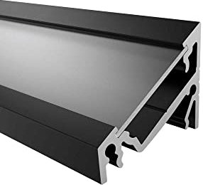 Schwarzes Aluminium Eckprofil/Winkelprofil für 14mm LED-Streifen mit einschiebbarer Abdeckung: Semi - E Seine