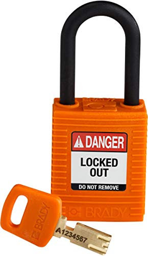 SafeKey Nylon Padlock, 38mm x 84mm x 19mm, Orange