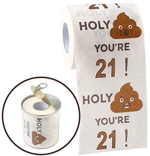 Happy 21st Birthday Gifts for Women and Men | 3-Ply Funny Toilet Paper Roll | Gag Funny Birthday Gift | Toilet Paper Novelty for 21 Birthday Party Decorations
