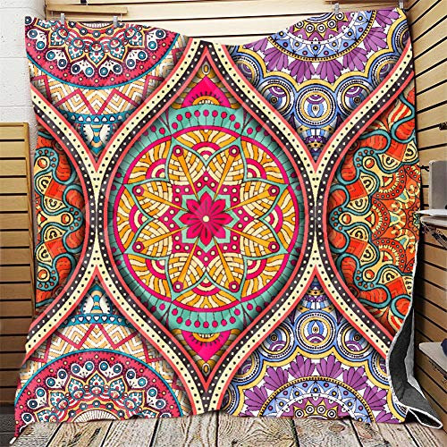 FANSU Tagesdecke Bettüberwurf Steppdecke Mikrofaser Doppelbett Einselbetten Tagesdecken Gesteppt Bettwäsche Sofaüberwurf Wohndecke Stepp Gesteppter Quilt (Kaleidoskop,96x114cm)