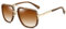 Dollger Übergroße Quadratische Sonnenbrille für Männer Frauen Pilot Shades Gold Frame Retro Brille(Goldholzrahmen / Farbverlaufstee)