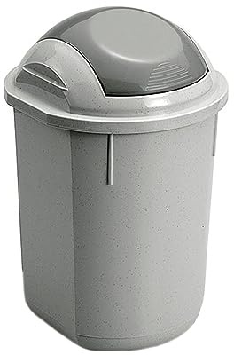 Papelera Redonda con Tapa Gris 40 Litros 7house