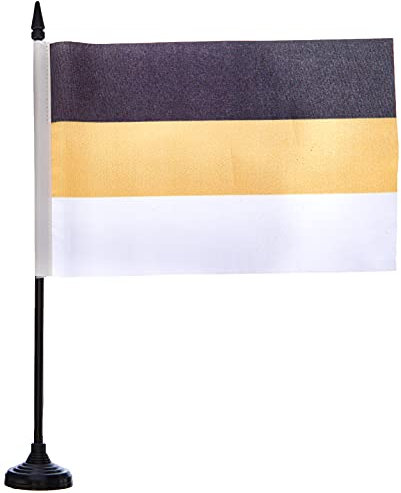 AZ FLAG - Drapeau De Table Empire russe 1858-1896 21x14 cm - Petit Drapeau Impérial De Russie De Bureau 100% Polyester Avec Hampe De 25cm Et Socle En Plastique Noir