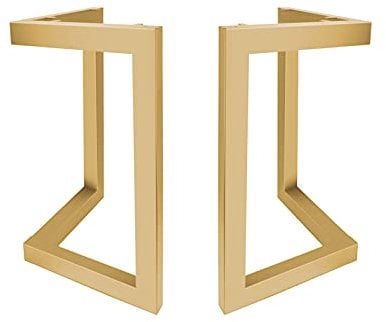 Fimghsoo Patas de Mesa Industriales Patas Muebles de Acero con Marco en V/T con Tornillos+ Protectores de Suelo, 2 Piezas