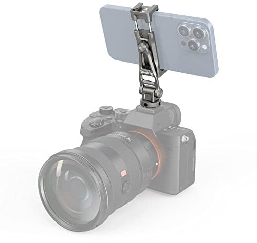 SMALLRIG Handyhalterung Universal Telefonkamera Halterung with Cold Shoes and 1/4 Threaded Hole 360° Rotation Phone Camera Mount für Filmemachen, Vlogging -3559