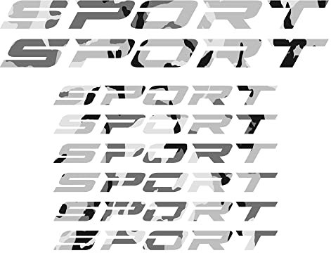 8 Stück Sport Aufkleber für Auto oder Motorrad - Rennsportfelgen Rückspiegel Sport Tuning Car Stripes Stripes - 3 Größen. Auto-Motorrad-Fahrrad-Roller (Schnee tarnen)