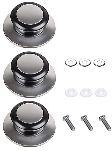 3 Pieces Pot Lid Handle Poignée de Couvercle de Casserole,Bouton de Couvercle Convient pour Poignée de Couvercle en Verre Couvercle de Casserole en Acier Inoxydable Ouchons Poignées de Cuisine