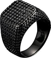 Aotiwe Männer Ringe Breit, Verlobungsring Schwarz Gepunktet Schwarze Farbe 1 Edelstahl Größe 67 (21.3)