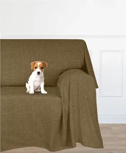 Farè - Telo Salva Divano - Copridivano IMPERMEABILE in tessuto arredo Antimacchia ideale per cani, gatti e bambini - Made in Italy | 200 x 270 cm | ARMOR marrone