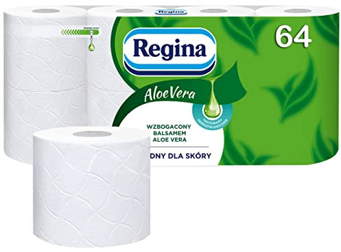 Regina Aloe Vera Fine and Solid Toilet Paper for Sensitive Skin (64 Rolls)
