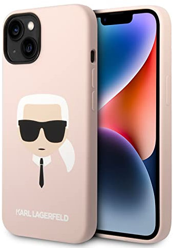 Karl Lagerfeld KLHMP14SSLKHLP Hülle für iPhone 14 6,1 hardcase Hell-Pink Silicone Karl`s Head