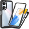 RonRun Coque pour Honor X7, 360° Transparente étui Antichoc Housse Integrale Transparent Silicone Bumper avec Protecteur d'Écran Intégré Case - Noir