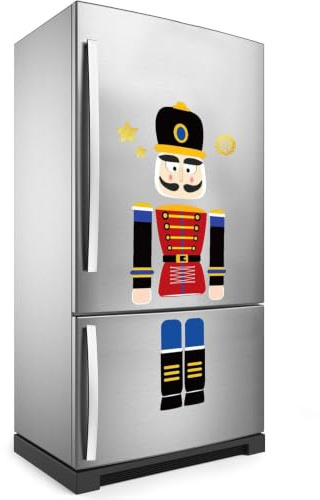Christmas Nutcracker Refrigerator Magnets Set of 10, Classic Soldier Style Static Indoor Seasonal Display Decor, Fixed Fridge Decoration Magnets for Adult Household Furnishing