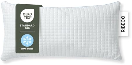 RIBECO GERMANY kühlender Kissenbezug ELSA, kühlender Kopfkissenbezug 40x80 cm, 2in1: QMAX-Breeze Technologie & kuschelige Baumwollseite, ideale Ergänzung für das Kopfkissen