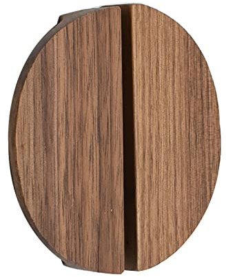 2 Pieces Wooden Handle Drawer Pulls Half Circle Cabinet Knobs Decorative Semi Circle Door Knobs Cupboard Handle Door Levers for Wardrobe,Book Cabinet,with Screws (Walnut)