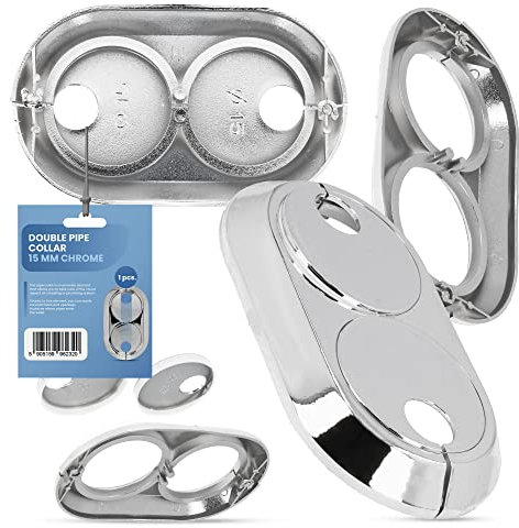 Roseta Doble de 15 mm para Radiador, Cubierta de Tubo, Manguito de Cromo, Funda para Calefacción, Accesorios para Sistemas de Calefacción Central