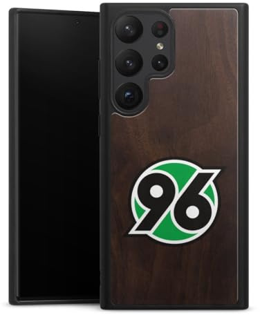Holz Case kompatibel mit Samsung Galaxy S23 Ultra Walnuss Handyhülle Echtholz Hülle Hannover 96 Logo H96