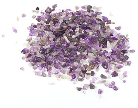 sourcing map 100g/0.22lb 5-7mm Getrommelte Späne Steine Natürlich Gebrochen Kristall Quartz Unregelmäßig Poliert Steine Kies Dekoration für Aquarium Pflanzen Vase Füller Lila