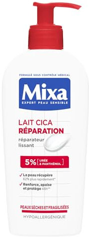 Mixa Expert Peau Sensible - Lait Cica Réparation - Réparation Effet Longue Durée - Peaux Sèches et Rugueuses - Hypoallergénique - 250ml