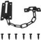 Door Chain Lock, Stainless Steel Internal Door Limiter with Screws, Plated Security Locking Door Chain for Front Door, Black Door Restrictor for Home Bedroom Apartment Hotel
