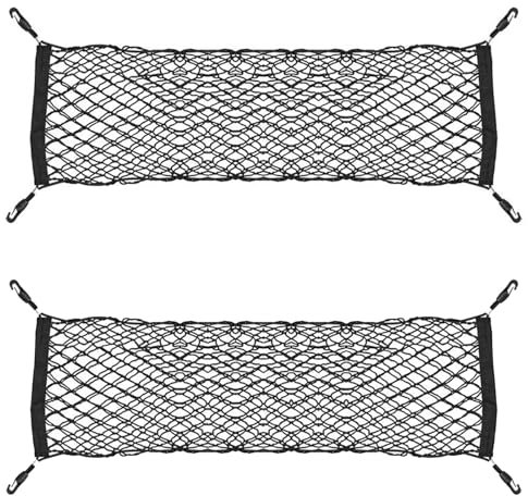 2X Kofferraumnetz 65x75cm 4 Haken inkl. Tasche universal Auto Netz Gepäcknetz Autonetz
