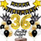 Dalettu 36. Geburtstag Dekoration, Luftballon 36. Geburtstag Männer Deko, Kuchendeko Geburtstag 36 Jahre Frauen, Happy Birthday Deko 36 Geburtstag Mann, Gold Geburtstagsdeko 36 Jahre Mann Frau