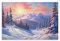 FOCCAR Schöne verschneite Berge Gemälde auf Leinwand Wandkunst Winterlandschaft Sonnenaufgang Leinwanddrucke Poster Wanddekoration für Heimdekorationen