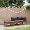 Willood 3-TLG. Gartenmöbel Set Garten Terrasse Balkonmöbel Sofa Bank Gartenset Sitzgarnitur Mittelsofa Ecksofa Garten Lounge Set mit Auflagen Massivholz Akazie