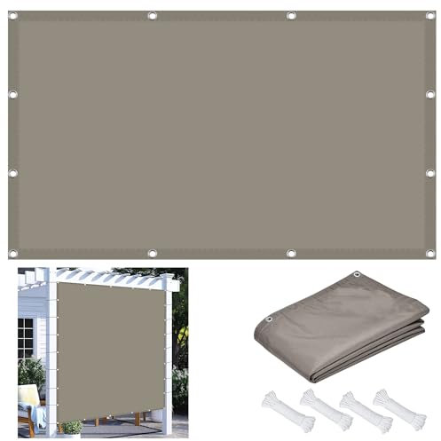 Tenda a Vela Parasole 300 x 600 cm Tenda da Sole Parasole, Rettangolare Impermeabile con Occhielli, Protección Rayos UV 98%, per Giardino Terrazzo e Campeggio, Tortora