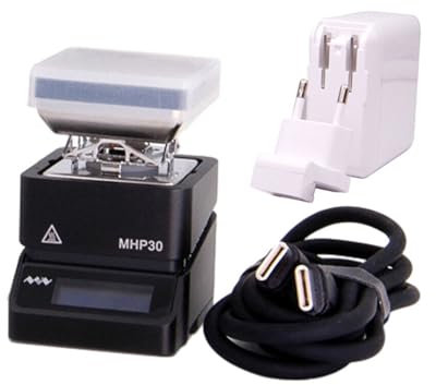 Soldering Hot Plate, MHP30 Mini Hot Plate SMD PCB Preheater Rework Station Heater LED Strip Remover 30*30mm Heating Area Hot Plate Preheater Stand for Electronic Repair Lab, Rework Heater Lab(MHP30 wi