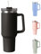 LKH Tumbler with Straw and Lid 40oz/1.1Litre Ergonomic Handle Thermal Travel Mug Stainless Steel Insulated Thermos Coffee Mug Keeps Drink Hot/Cold Leakproof Tumbler Bottle for Tea Coffee Drinks(Black)
