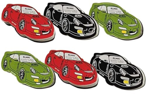 ProBytes Magnetic Dry Wipe Whiteboard Eraser 6 Pack - Lightweight Fun Character Duster, Board, Ceramic, Porcelain, Melamine, Glass Rubber, 3D Sports Car Design - Catchy Colours