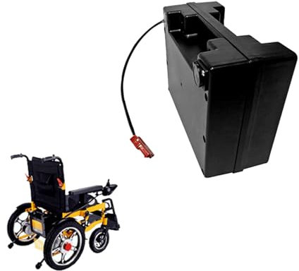 JHKJ Wheelchair Battery 24V 10AH 12AH 15AH 20AH 25AH 30AH 35AH 40AH 45AH 50AH 55AH 60AH 65AH 70AH Lithium Battery with Charger for 250W to 500W Motor Kit,24V45AH