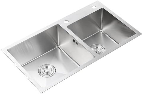 Undermount Kitchen Sink Double Bowl, Workstation Kitchen Sink Undermount, 16 Gauge Single Bowl Stainless Steel, Kitchen Sink with Accessories