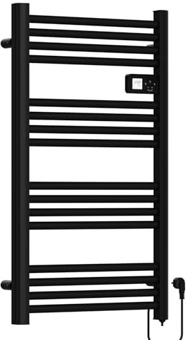 MalTec Badheizkörper Heizkörper BH200W Handtuchtrockner Thermostat Schwarz 80 * 50cm LCD Timer