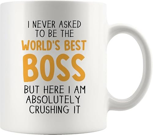 Tasse à café « I Never Asked to Be The World's Best Boss » - Cadeau pour un collègue ou un employé - Blanc - 325 ml