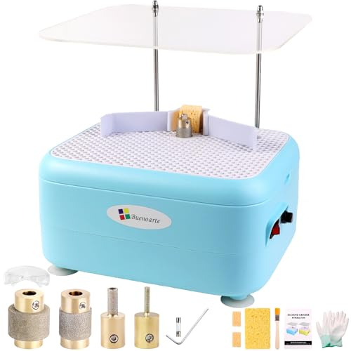 Mühle aus geflecktem Glas, Keramik und anderen Materialien, Mini-Mahlwerkzeuge-Set für Heimwerker, Blau, 220 V