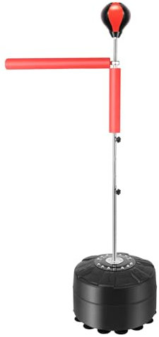 Standbox Freistehender Boxsack, Boxstand Standbox-Trainer mit Speedbällen, Reflexstange, Saugnapf-Basis, Höhenverstellbar 130.5-157.5 cm Standboxsack, für Erwachsene